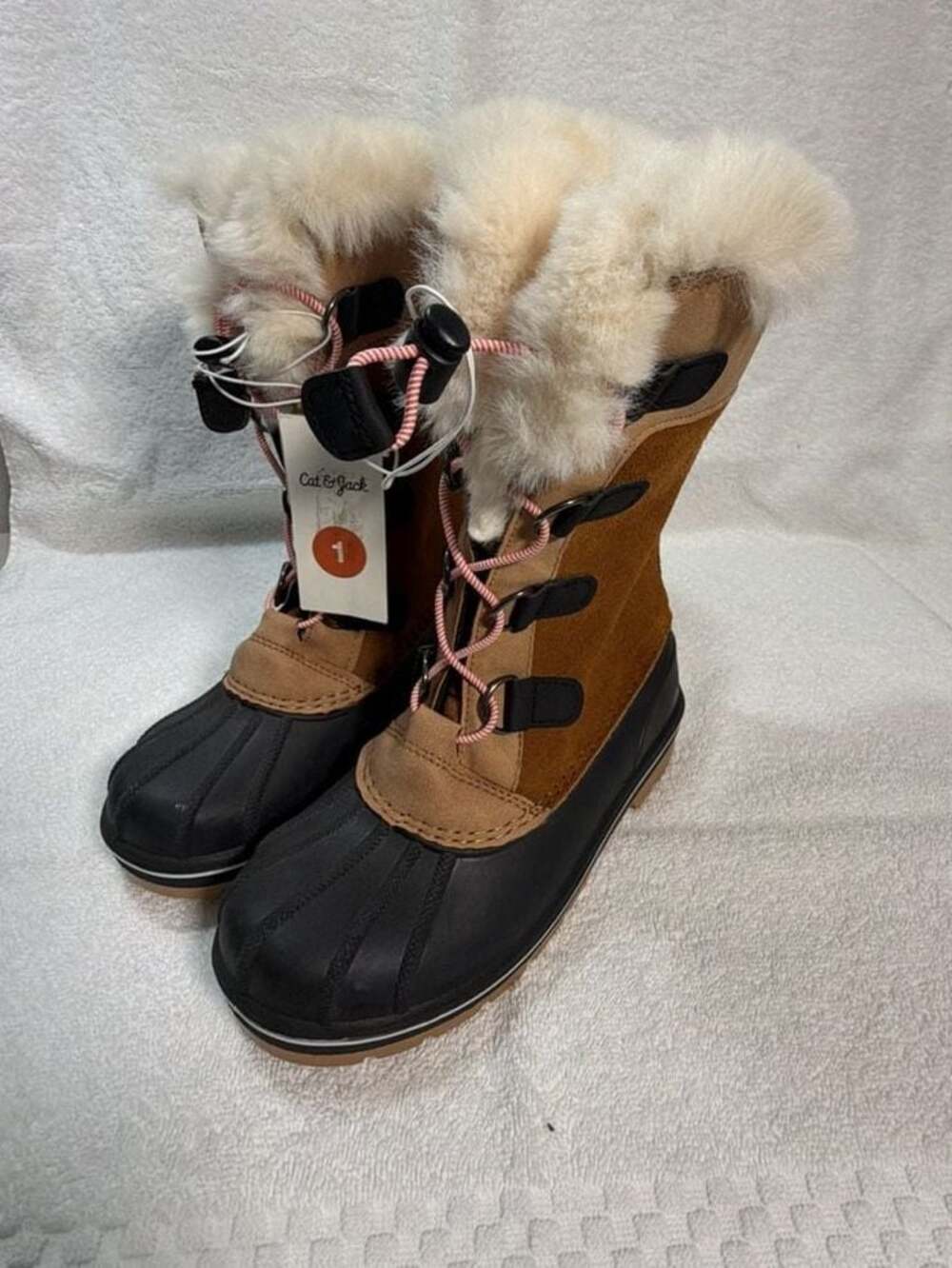 Cat & Jack Constance Girls' Faux Fur Winter Snow Boots